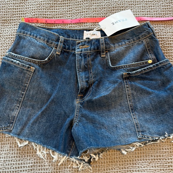 Frame Denim Pants - Frame Cut Off Pocket Denim Shorts - 8